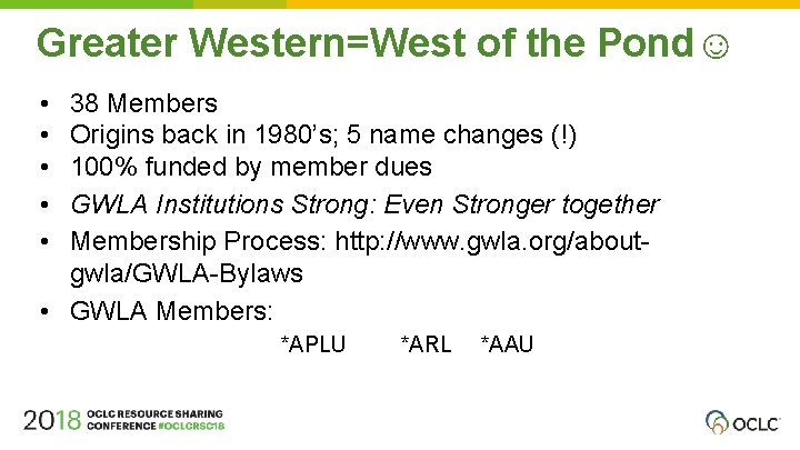 Greater Western=West of the Pond☺ • • • 38 Members Origins back in 1980’s;