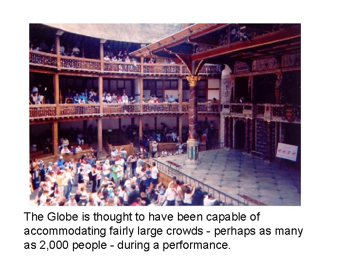 The Globe is thought to have been capable of accommodating fairly large crowds -