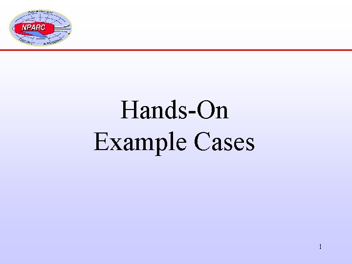 Hands-On Example Cases 1 