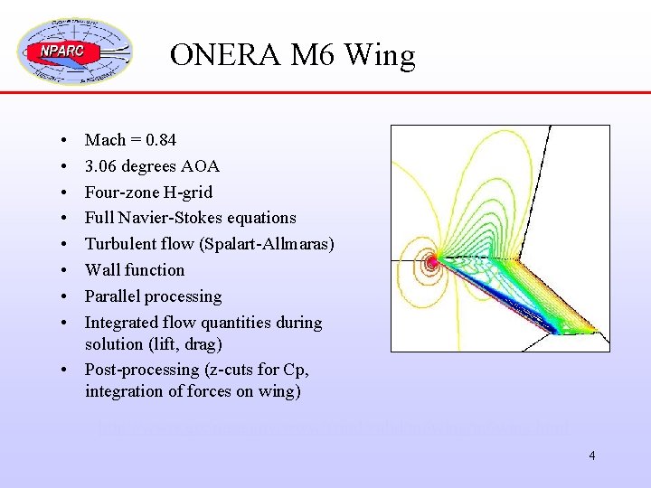 ONERA M 6 Wing • • Mach = 0. 84 3. 06 degrees AOA