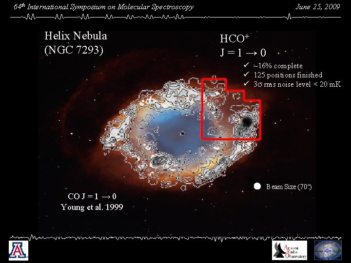 June 25, 2009 64 th International Symposium on Molecular Spectroscopy Helix Nebula (NGC 7293)