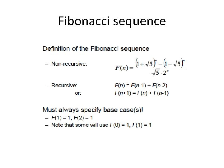 Fibonacci sequence 
