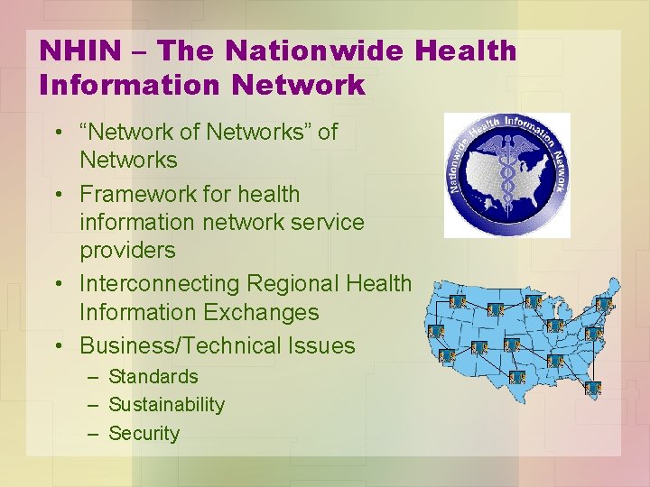 NHIN – The Nationwide Health Information Network • “Network of Networks” of Networks •