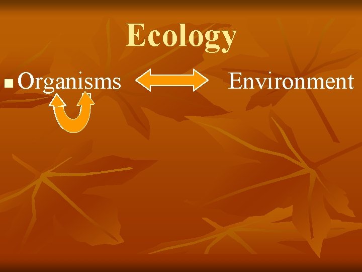 Ecology n Organisms Environment 