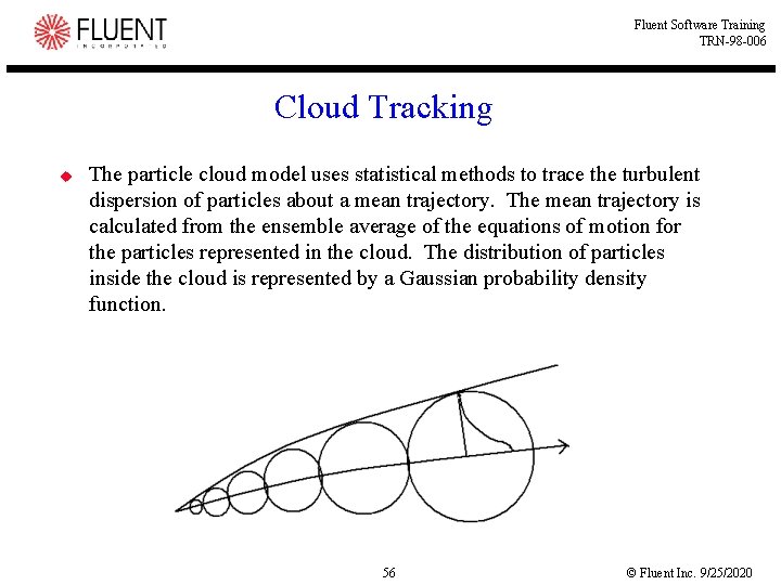 Fluent Software Training TRN-98 -006 Cloud Tracking u The particle cloud model uses statistical