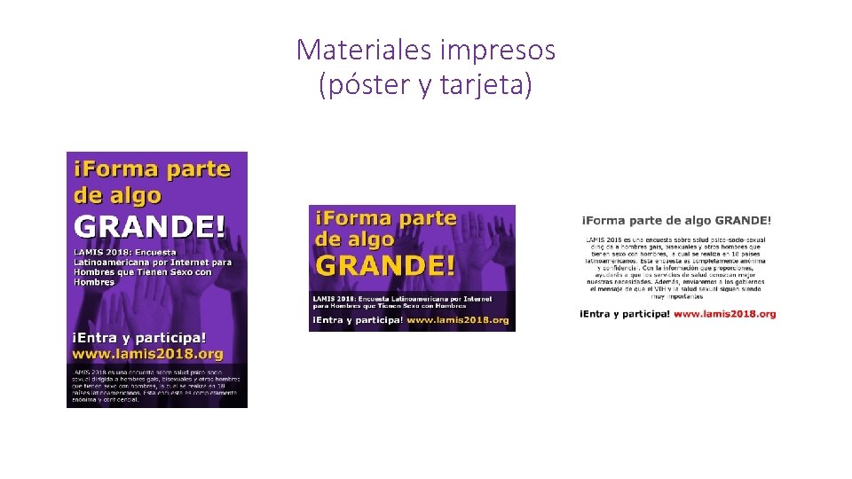 Materiales impresos (póster y tarjeta) 