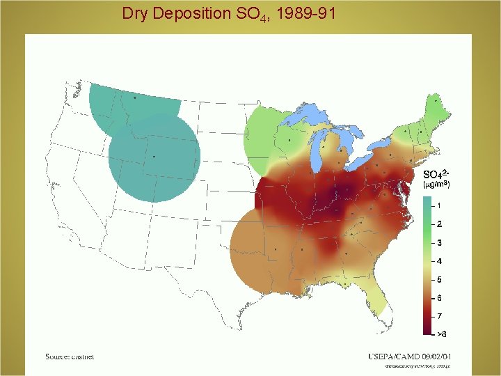 Dry Deposition SO 4, 1989 -91 
