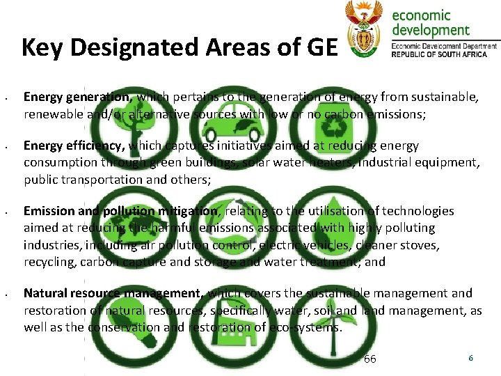 Key Designated Areas of GE • • Energy generation, which pertains to the generation