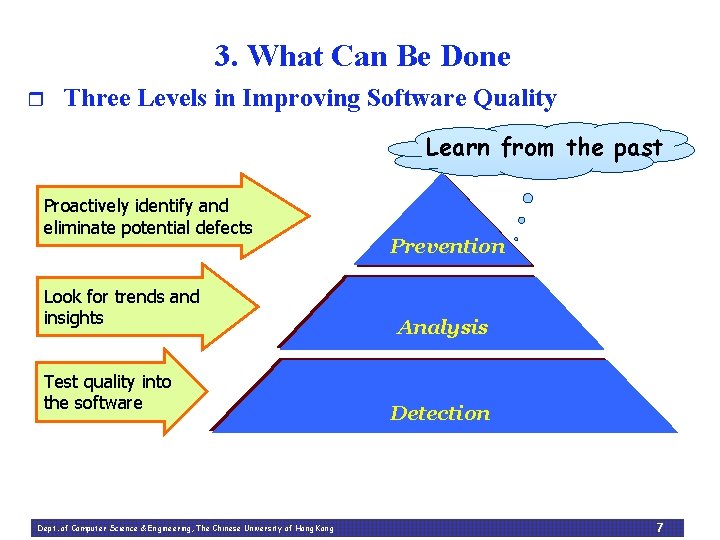 3. What Can Be Done r Three Levels in Improving Software Quality Learn from