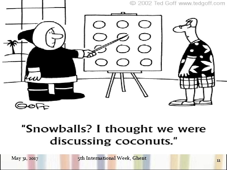 May 31, 2017 5 th International Week, Ghent 11 