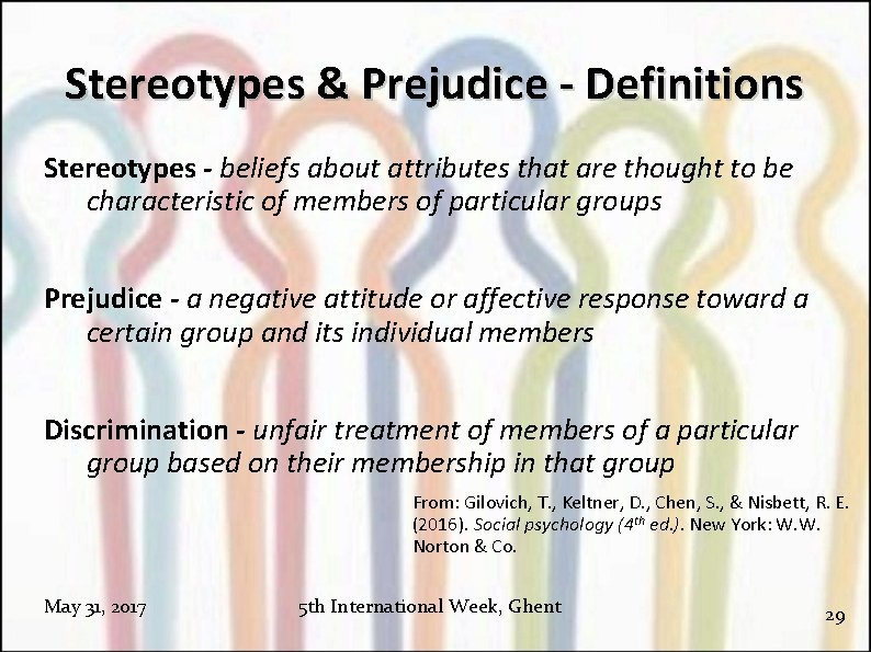 Stereotypes & Prejudice - Definitions Stereotypes - beliefs about attributes that are thought to