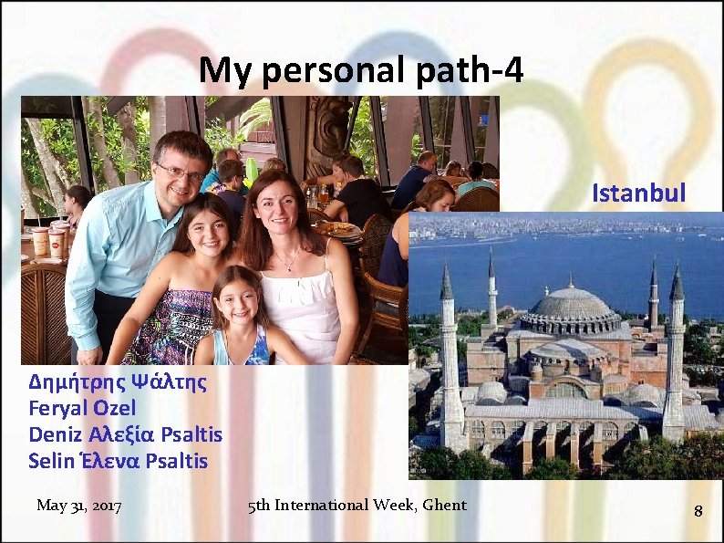 My personal path-4 Istanbul Δημήτρης Ψάλτης Feryal Ozel Deniz Αλεξία Psaltis Selin Έλενα Psaltis