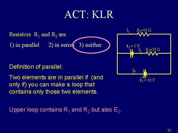 ACT: KLR Resistors R 1 and R 2 are 1) in parallel 2) in ACT: KLR Resistors R 1 and R 2 are 1) in parallel 2) in