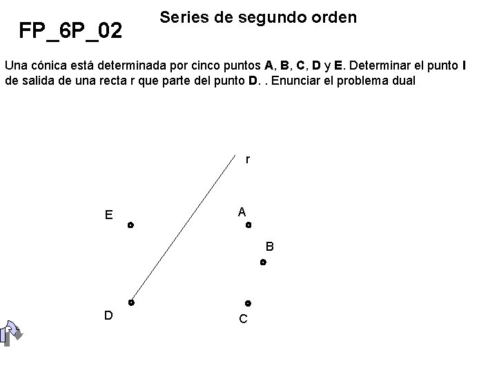 FP_6 P_02 Series de segundo orden Una cónica está determinada por cinco puntos A,