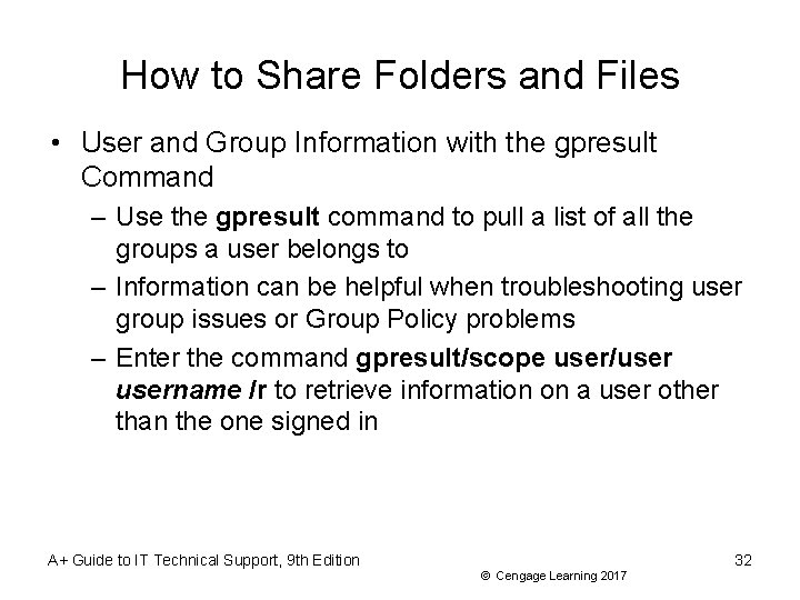 How to Share Folders and Files • User and Group Information with the gpresult