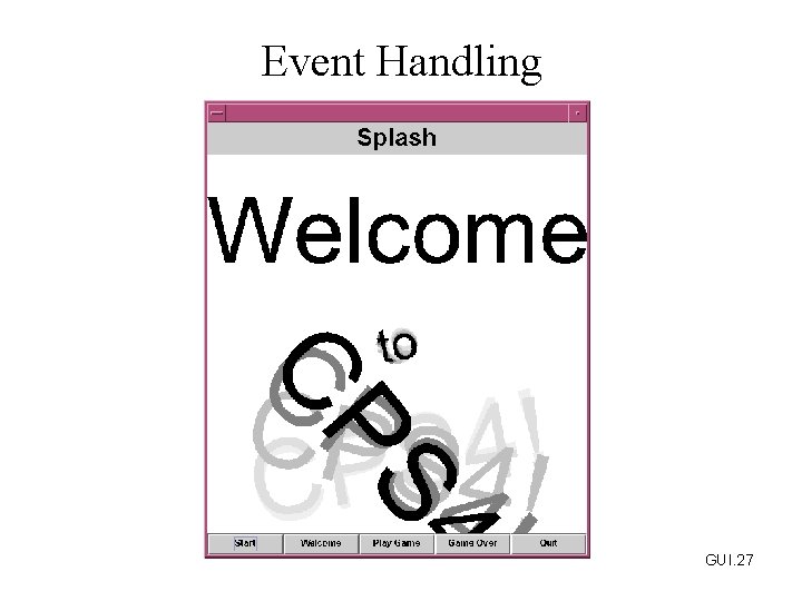 Event Handling GUI. 27 