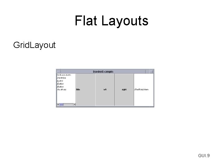 Flat Layouts Grid. Layout GUI. 9 