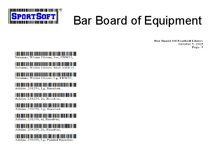 Bar Board of Equipment Bar Board of Equipment