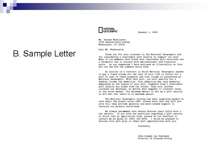 B. Sample Letter 