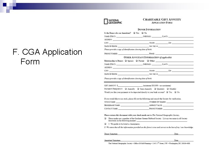 F. CGA Application Form 