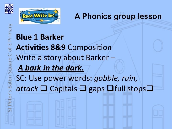St Peter’s Eaton Square C of E Primary A Phonics group lesson Blue 1
