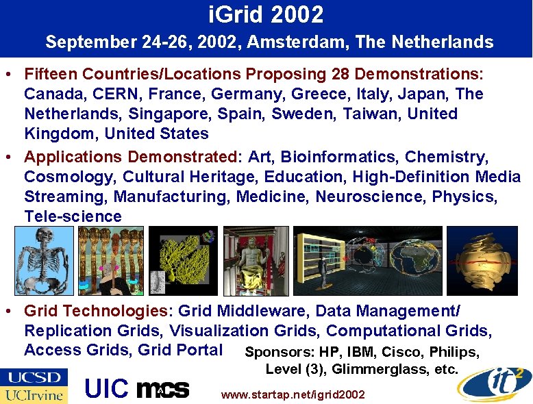 i. Grid 2002 September 24 -26, 2002, Amsterdam, The Netherlands • Fifteen Countries/Locations Proposing