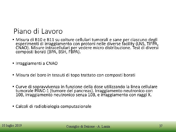 10 luglio 2019 Consiglio di Sezione - A. Lanza 37 