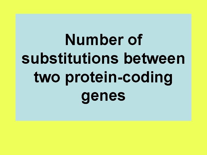 Number of substitutions between two protein-coding genes 