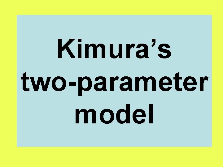 Kimura’s two-parameter model 