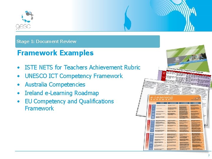 Stage 1: Document Review Framework Examples • • • ISTE NETS for Teachers Achievement