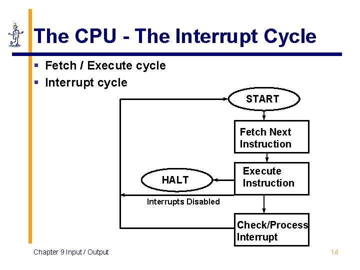 The CPU - The Interrupt Cycle § Fetch / Execute cycle § Interrupt cycle