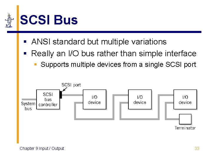 SCSI Bus § ANSI standard but multiple variations § Really an I/O bus rather