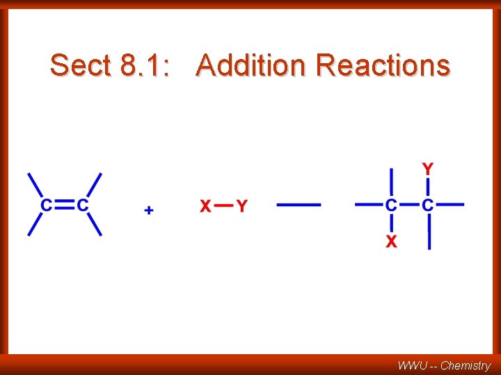 Sect 8. 1: Addition Reactions WWU -- Chemistry 
