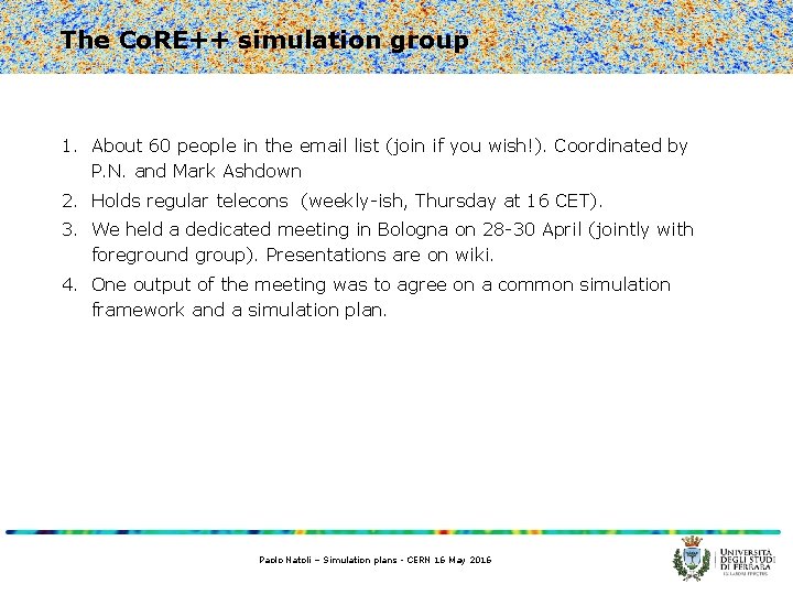 The Co. RE++ simulation group 1. About 60 people in the email list (join