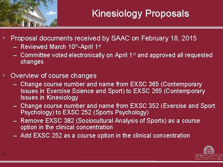 Kinesiology Proposals § Proposal documents received by SAAC on February 18, 2015 – Reviewed