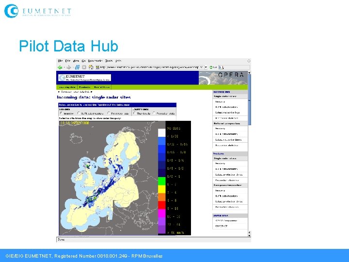 Pilot Data Hub GIE/EIG EUMETNET, Registered Number 0818. 801. 249 - RPM Bruxelles 