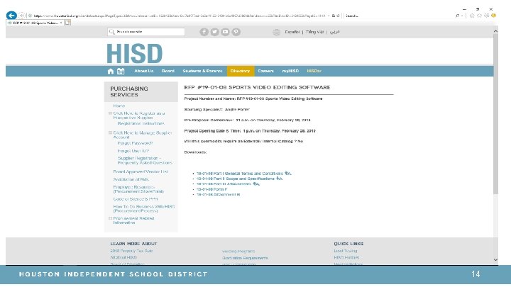 • Insert screenshot of project posted on website. 14 • Insert screenshot of project posted on website. 14