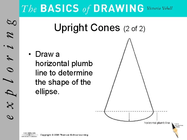 Upright Cones (2 of 2) • Draw a horizontal plumb line to determine the