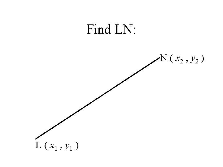 Find LN: N ( x 2 , y 2 ) L ( x 1