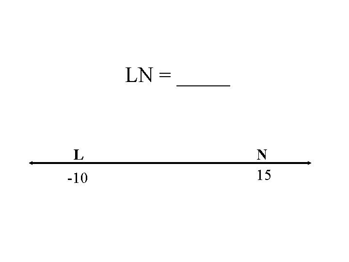 LN = _____ L -10 N 15 