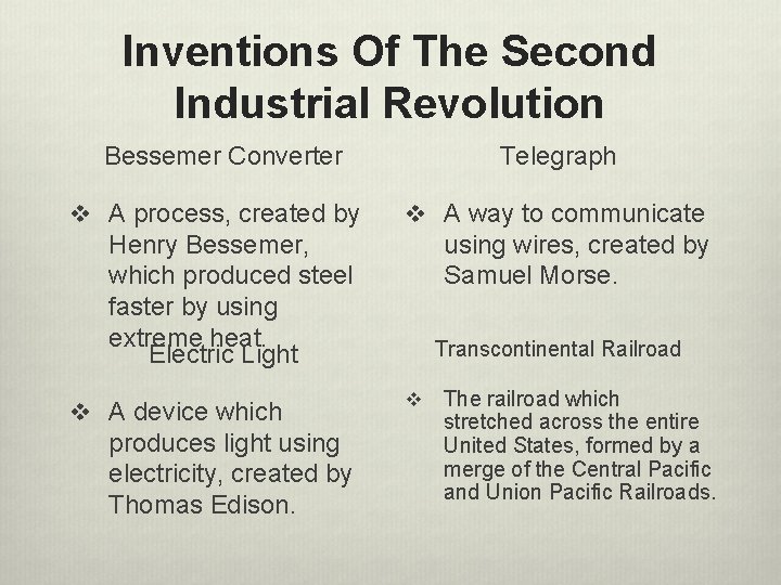 Inventions Of The Second Industrial Revolution Bessemer Converter Telegraph v A process, created by