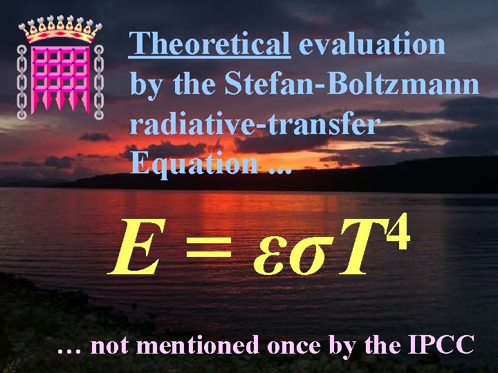Theoretical evaluation by the Stefan-Boltzmann radiative-transfer Equation. . . 4 E = εσT …