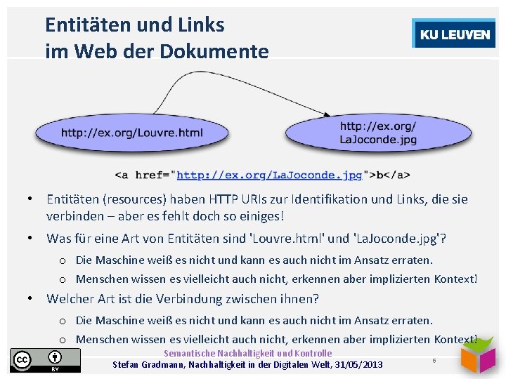 Entitäten und Links im Web der Dokumente • Entitäten (resources) haben HTTP URIs zur