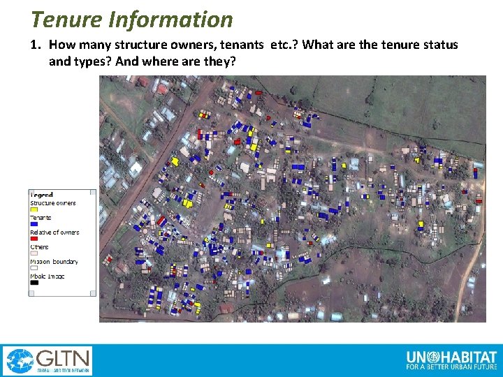 Tenure Information 1. How many structure owners, tenants etc. ? What are the tenure