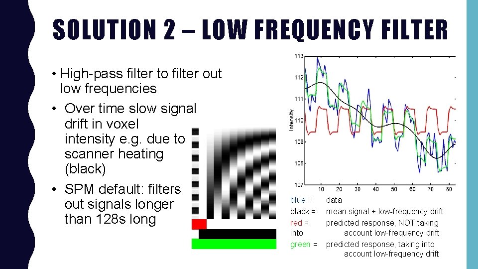 SOLUTION 2 – LOW FREQUENCY FILTER • High-pass filter to filter out low frequencies