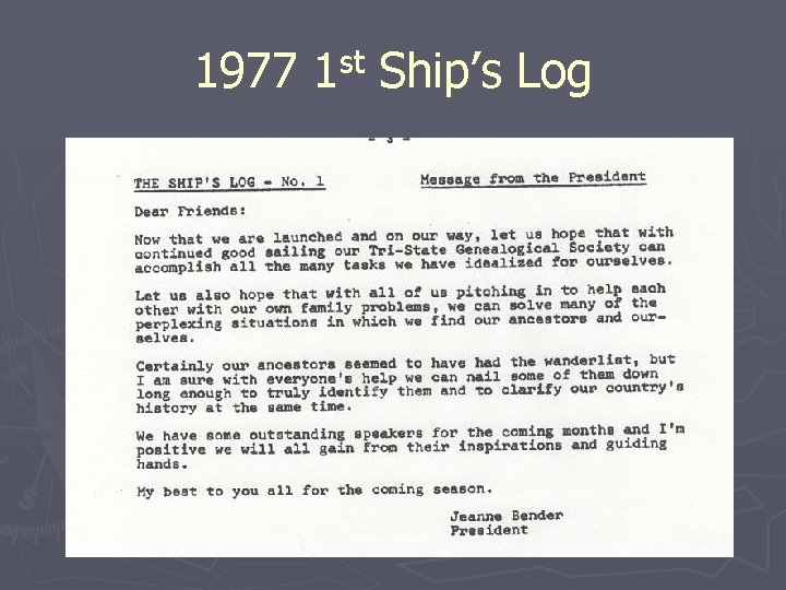 1977 st 1 Ship’s Log 
