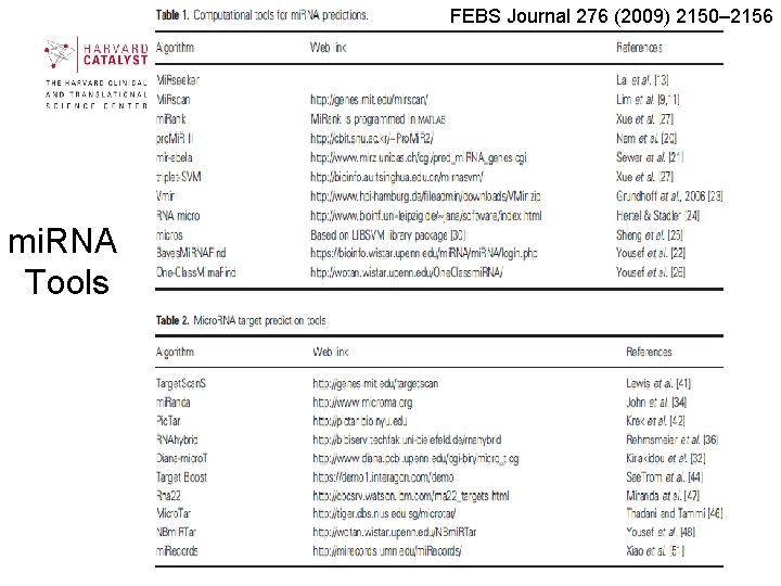 FEBS Journal 276 (2009) 2150– 2156 mi. RNA Tools FEBS Journal 276 (2009) 2150– 2156 mi. RNA Tools