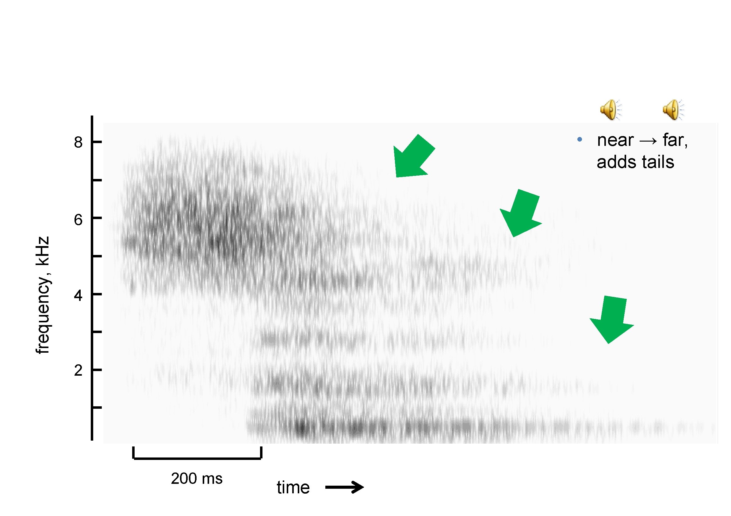  • near → far, adds tails 8 frequency, k. Hz 6 4 2