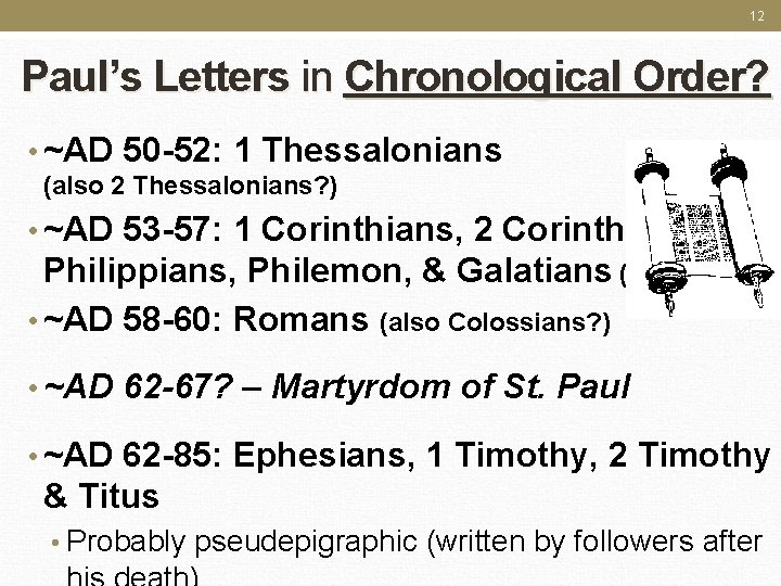 Order of pauls epistles