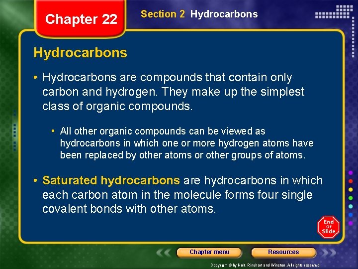 Chapter 22 Section 2 Hydrocarbons • Hydrocarbons are compounds that contain only carbon and